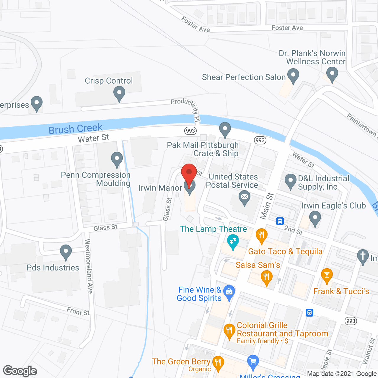 Irwin Manor in google map