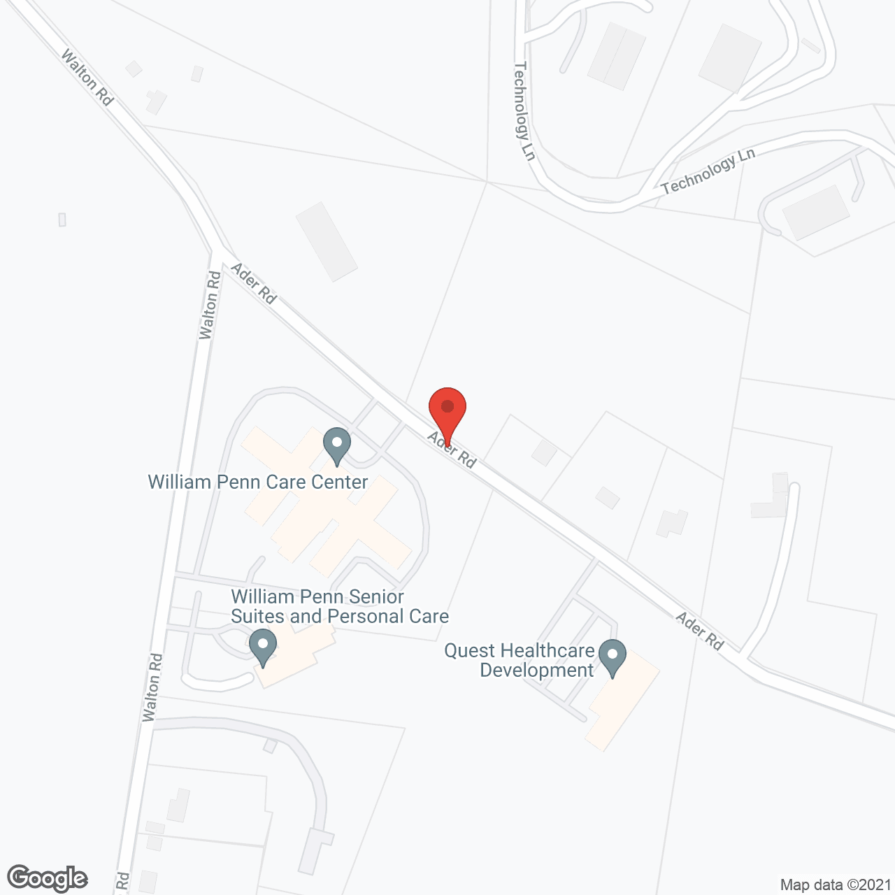 William Penn Care Center in google map