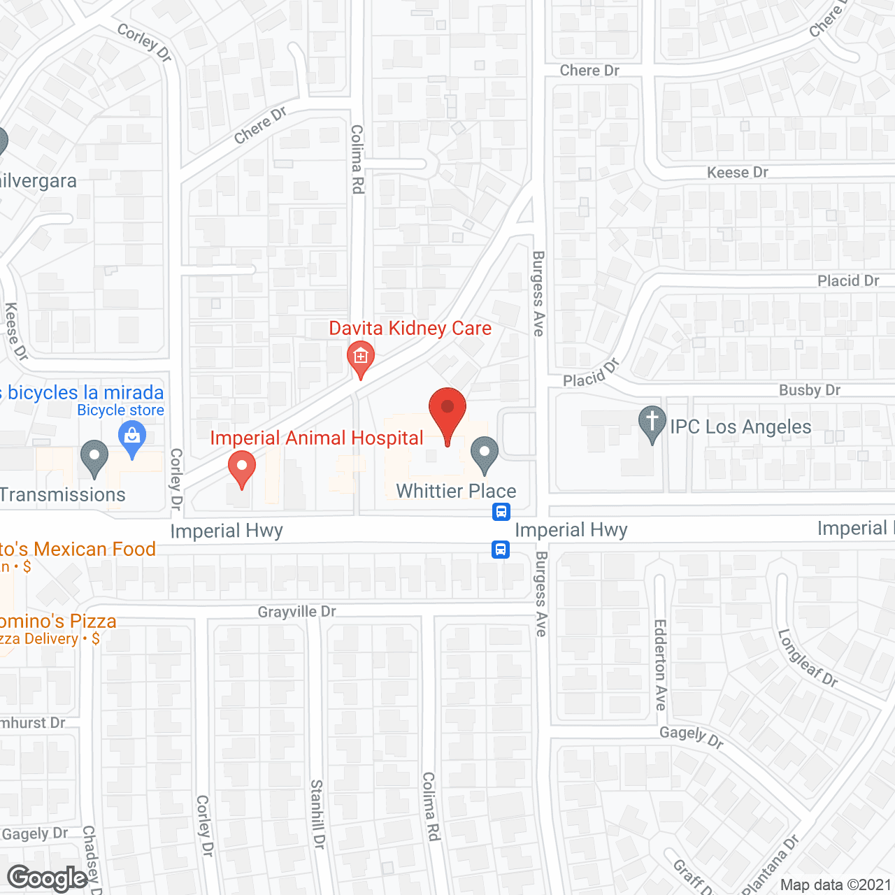 Discovery Commons Whittier in google map