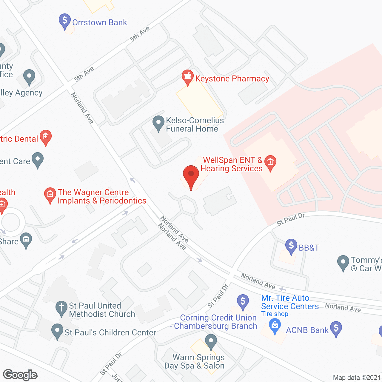 Magnolias of Chambersburg in google map