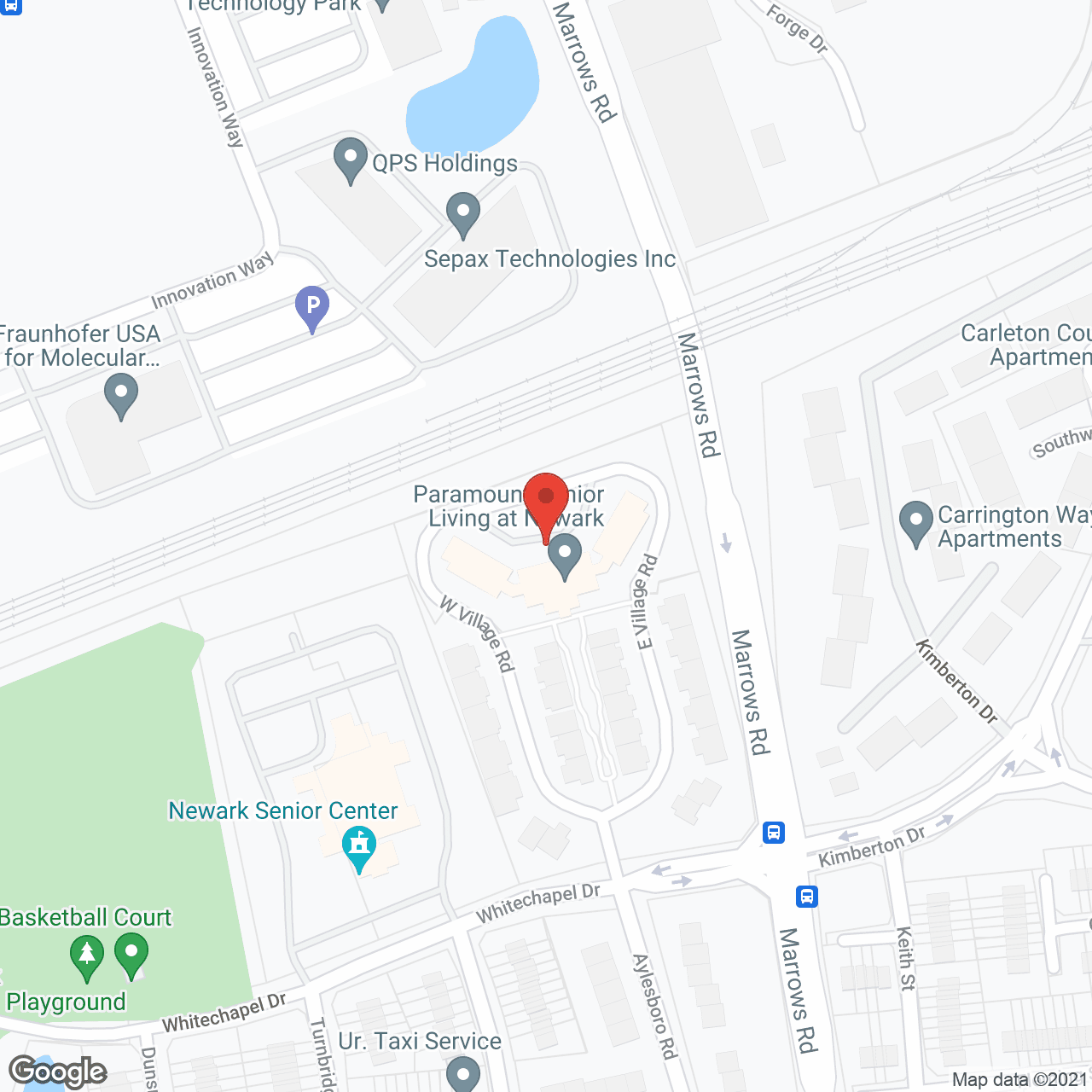 Paramount Senior Living at Newark in google map