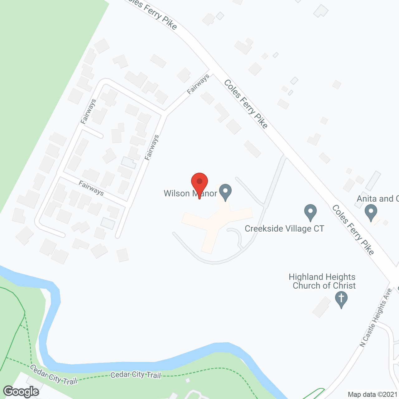 Wilson Manor in google map