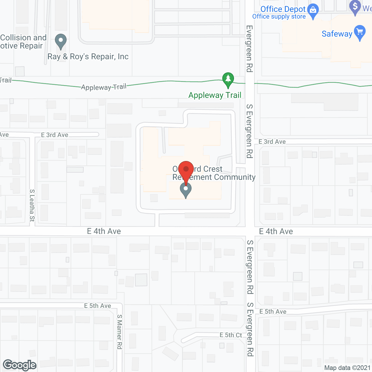 Orchard Crest Retirement Community in google map