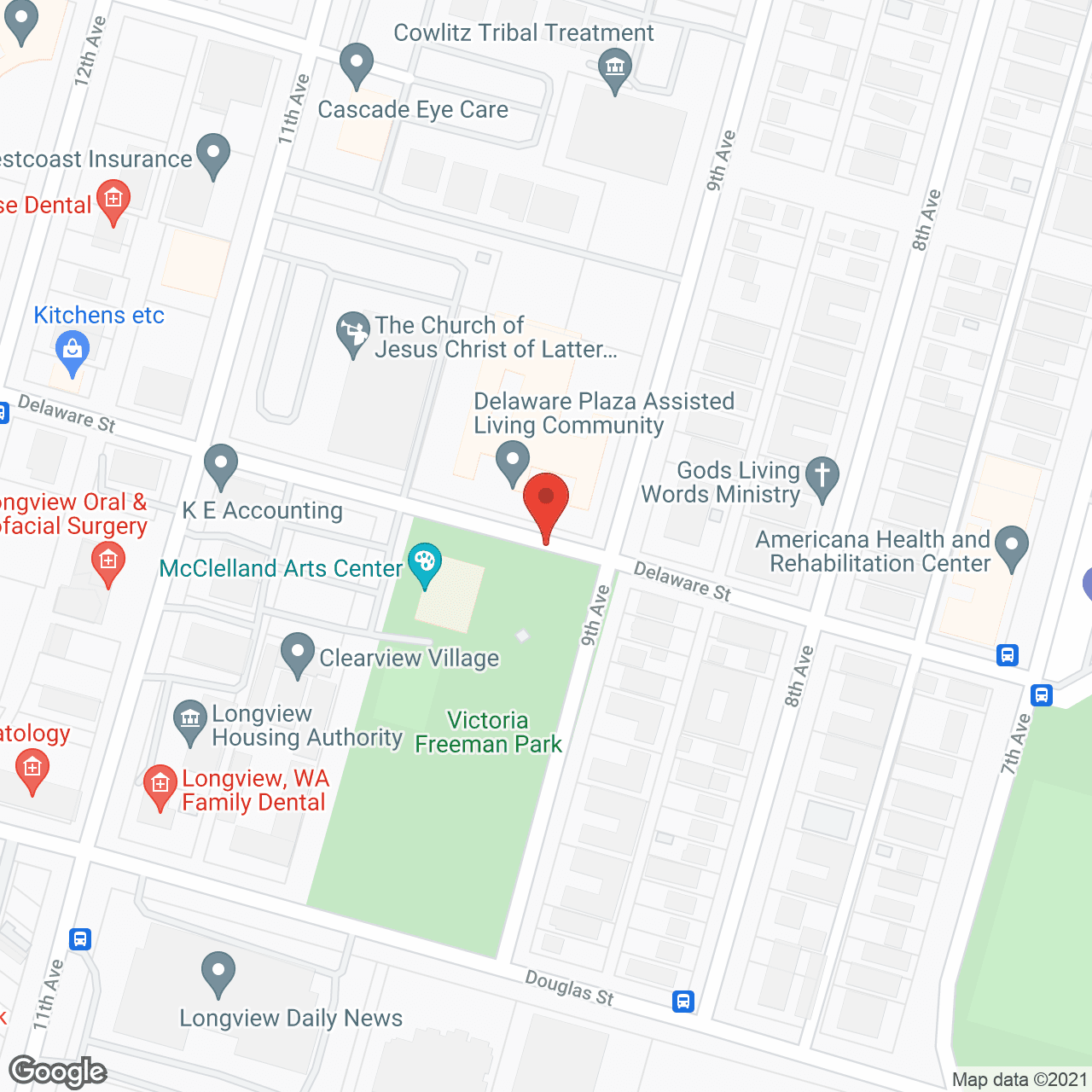 Delaware Plaza in google map