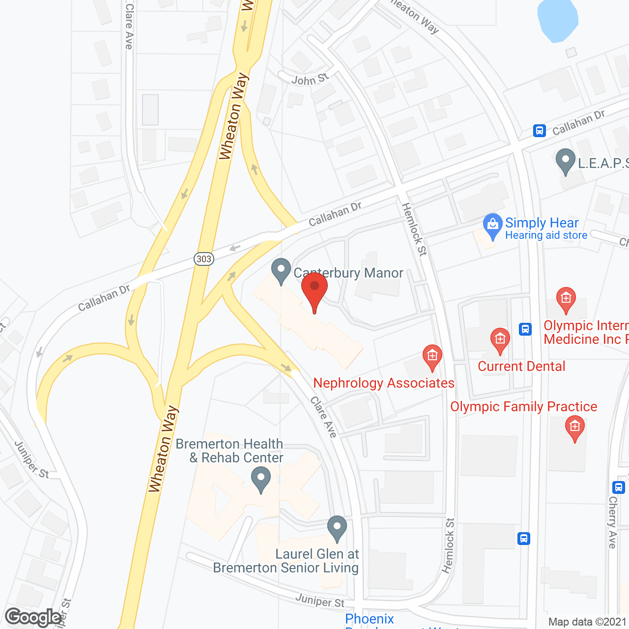 Canterbury Manor in google map