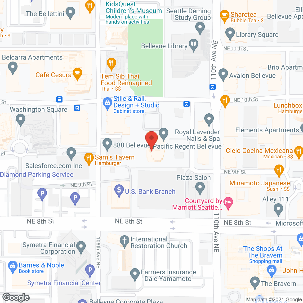 Pacific Regent Bellevue by Cogir in google map
