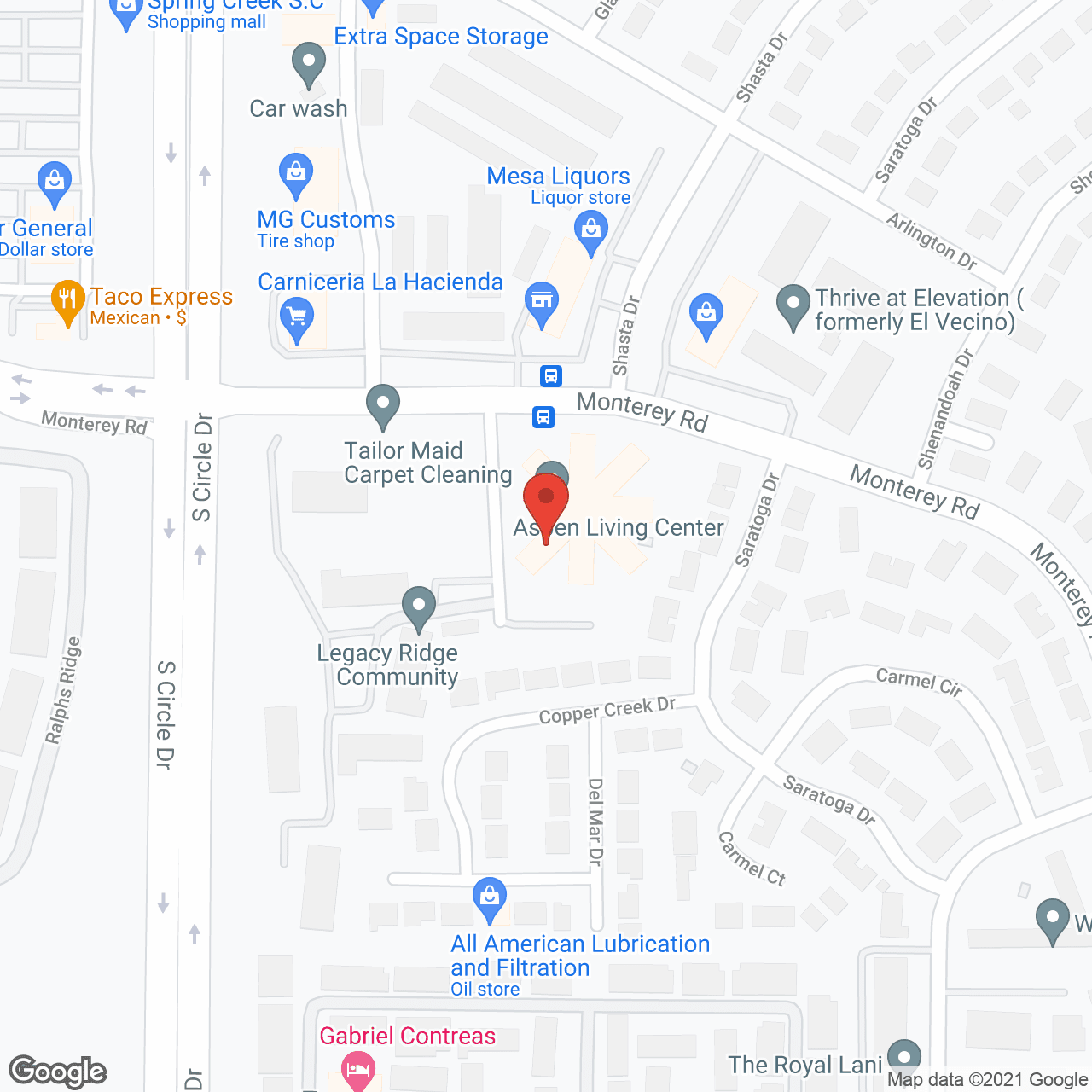 Aspen Living Center in google map