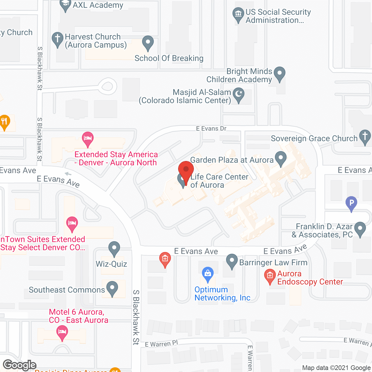 Life Care Center of Aurora in google map