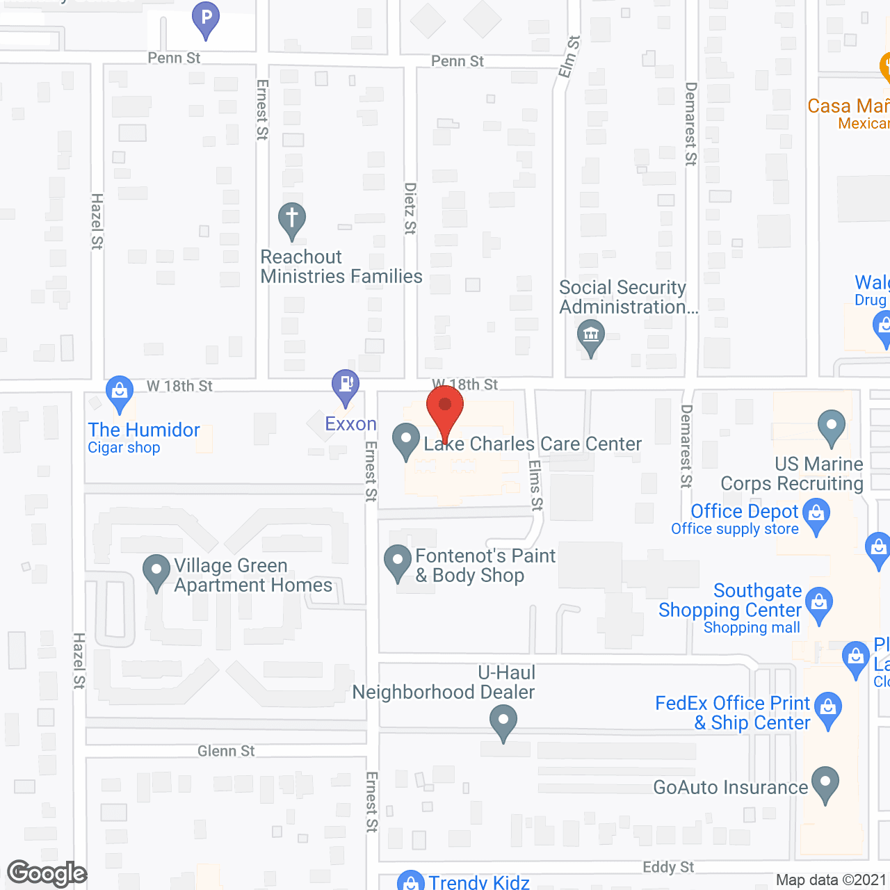 Lake Charles Care Ctr in google map