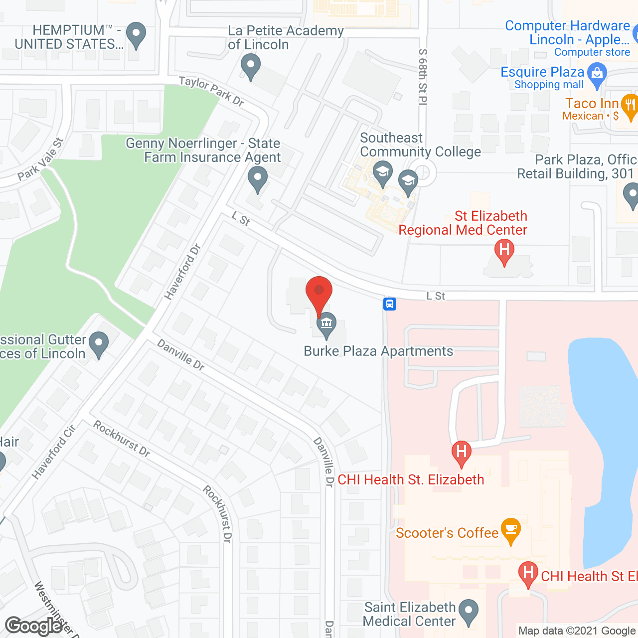 Burke Plaza in google map