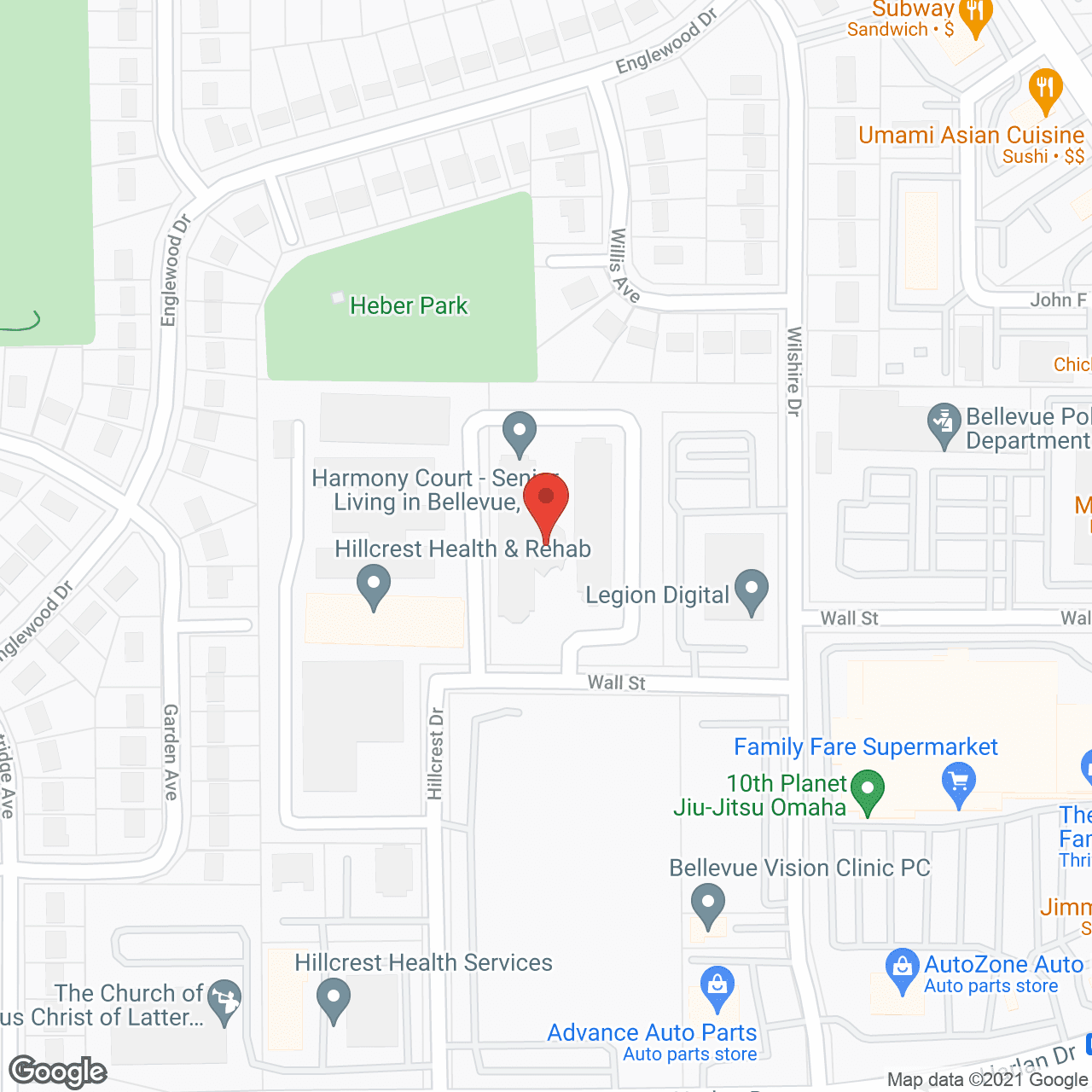 Harmony Court Bellevue in google map