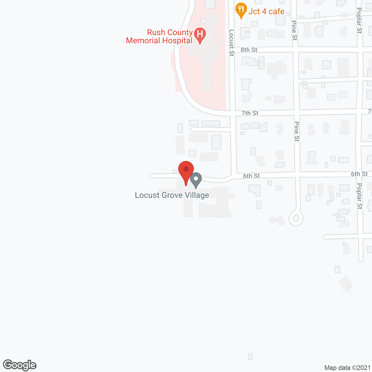 Rush County Nursing Home in google map