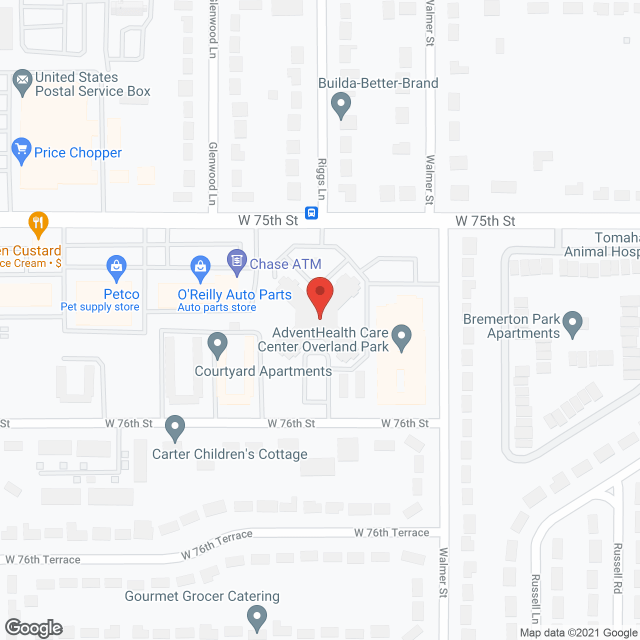 Overland Park Place in google map