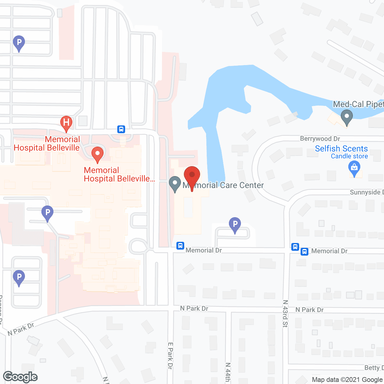 Memorial Care Center- Belleville Mem Hosp in google map