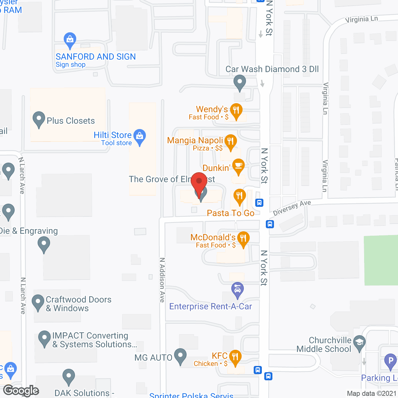 The Grove of Elmhurst in google map