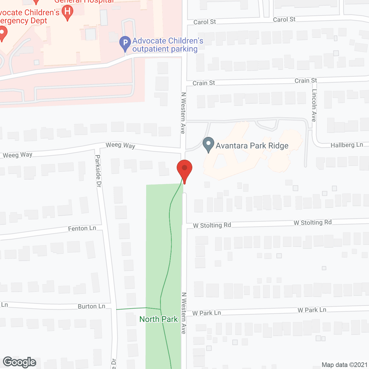 Avantara of Park Ridge in google map
