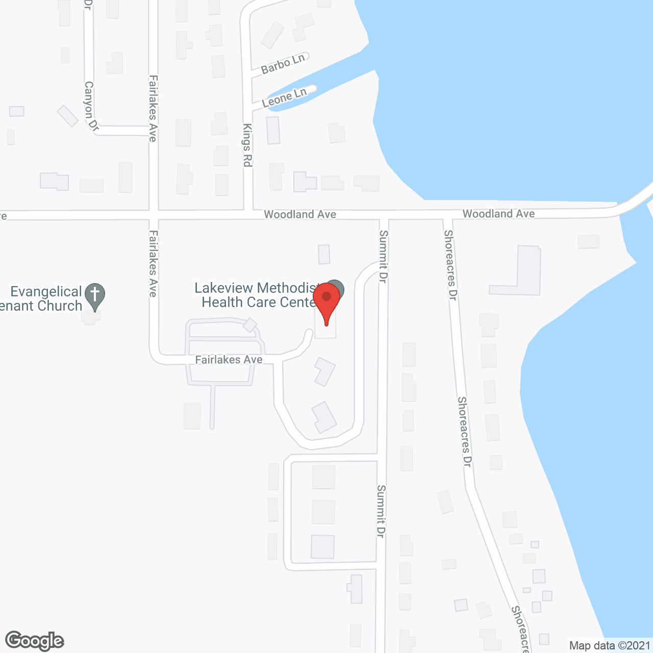 Lakeview Methodist Health Care in google map