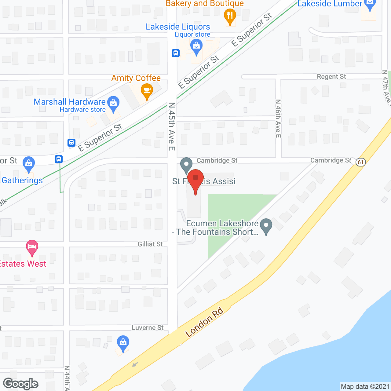 Ecumen Lakeland Shores Apartments, Duluth Senior Housing in google map