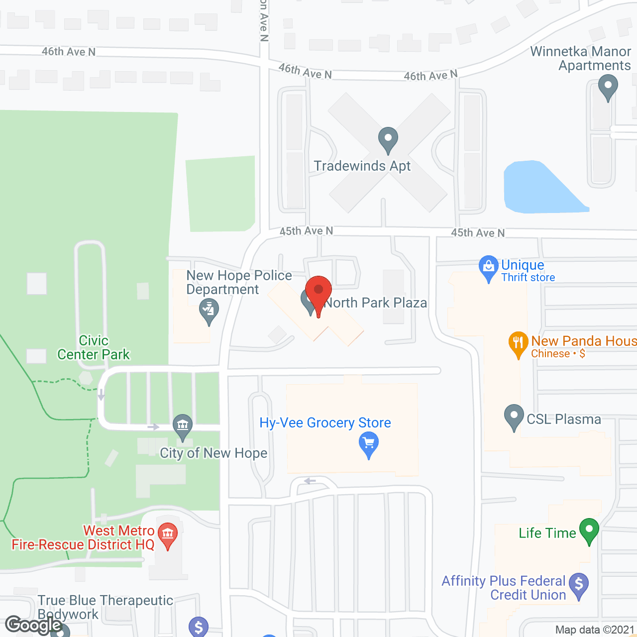 North Park Plaza in google map