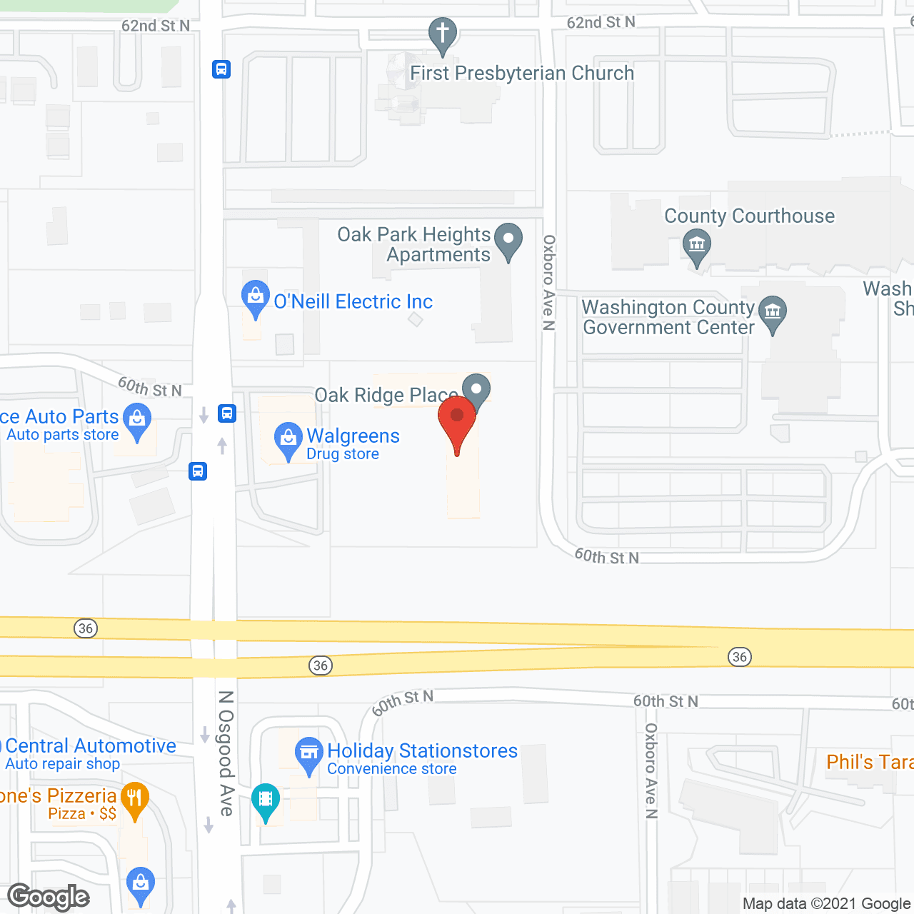 Oak Ridge Place in google map