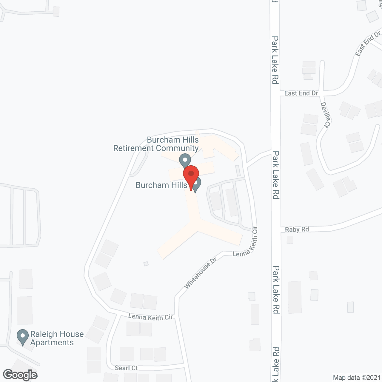 Burcham Hills in google map