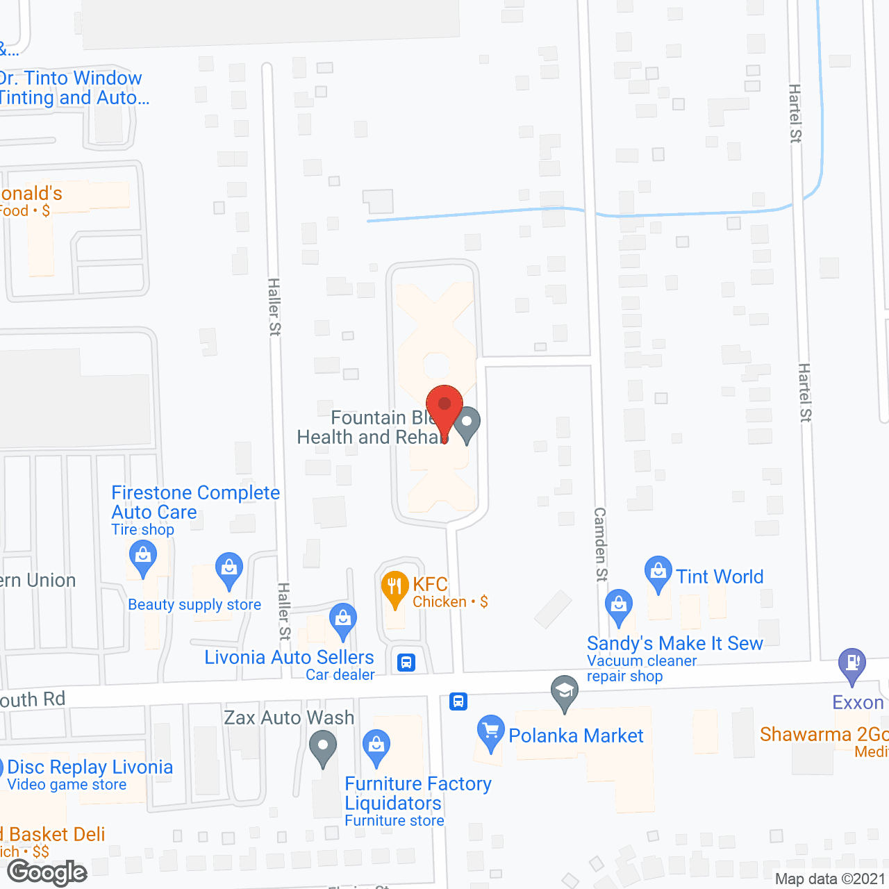 Fountain Bleu Health and Rehab Center in google map