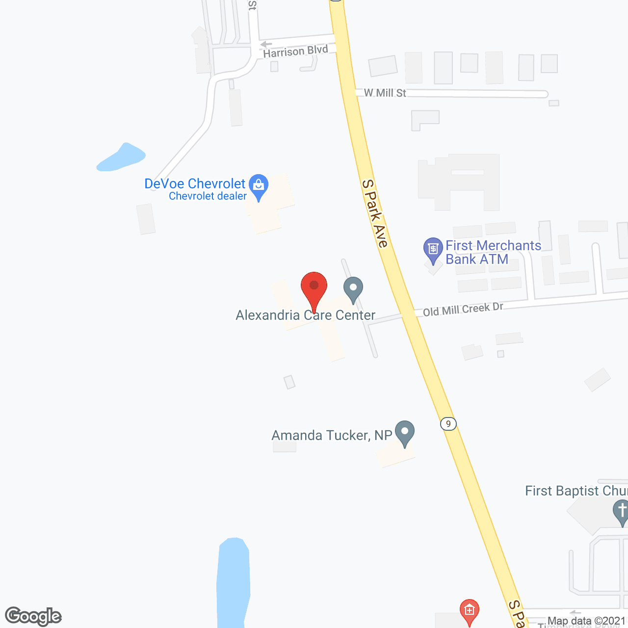 Alexandria Care Ctr in google map