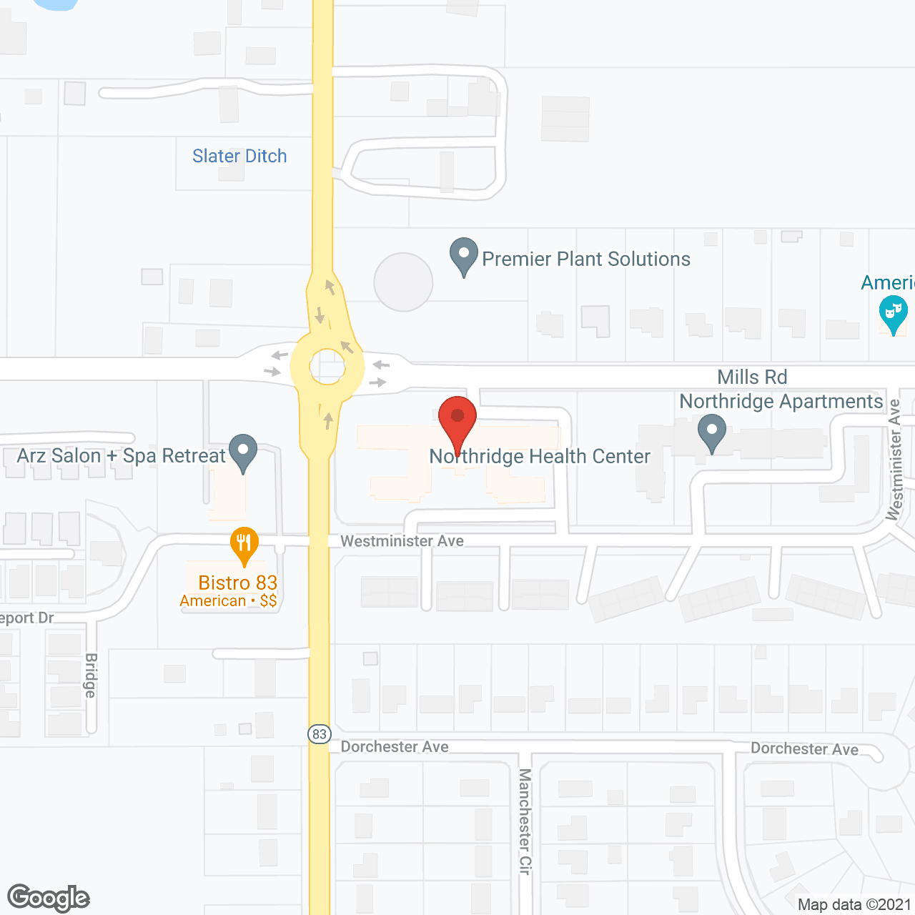 Northridge Health Center in google map