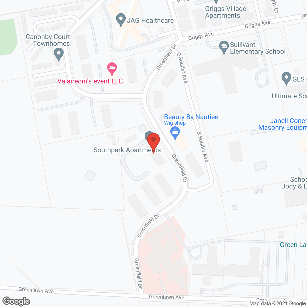 Southpark Apartments in google map