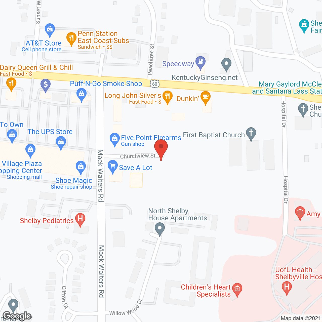Shelby Manor Health Ctr in google map