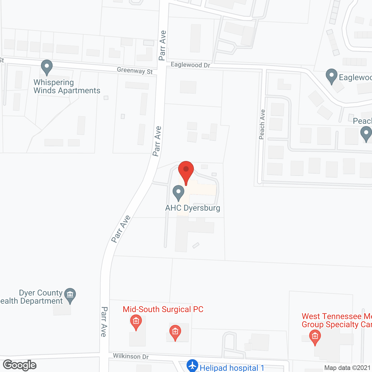 Dyersburg Manor Nursing Ctr in google map