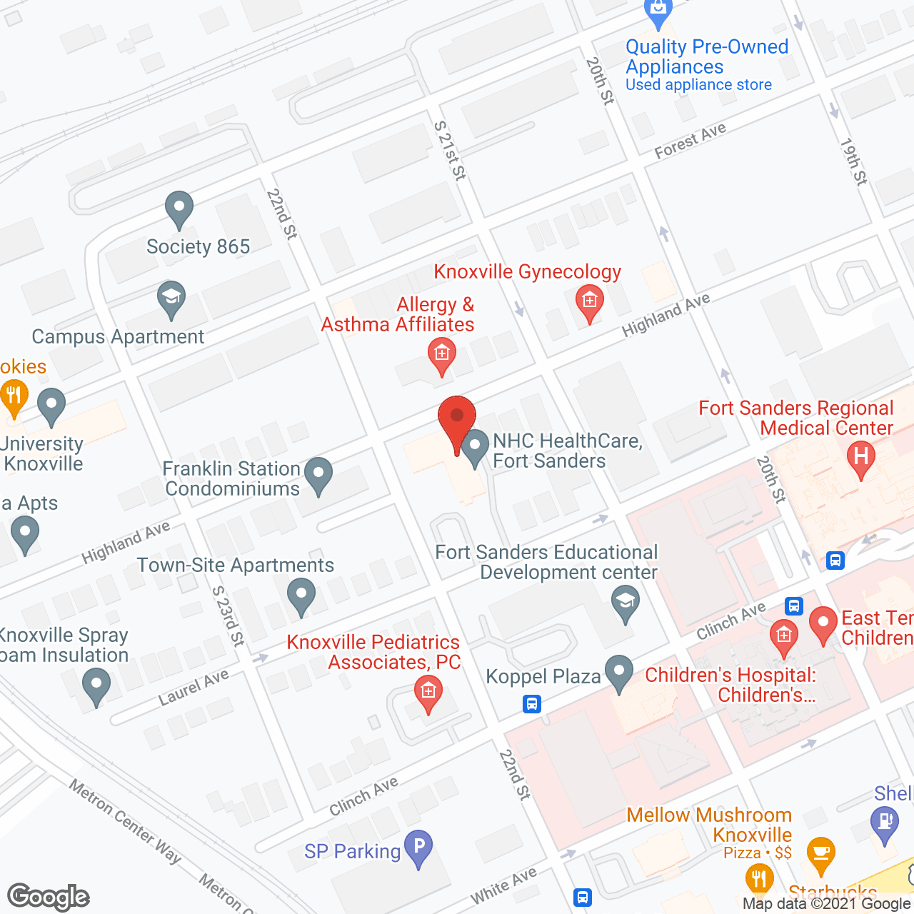 NHC Health Care Fort Sanders in google map