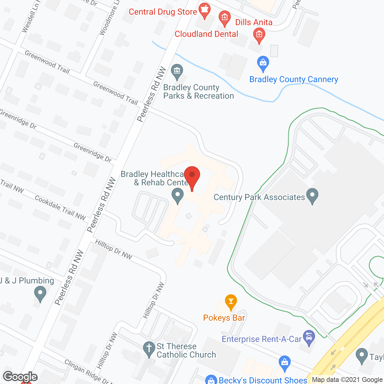 Bradley Healthcare & Rehab Ctr in google map