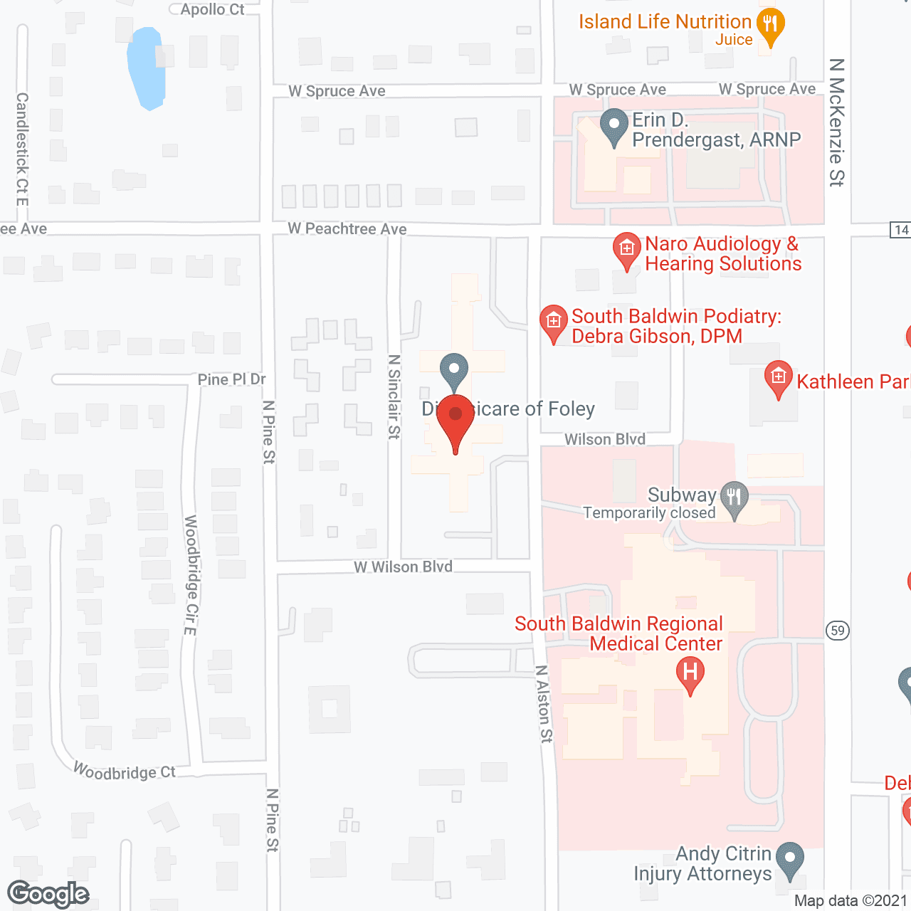 Golden LivingCenter - Foley in google map