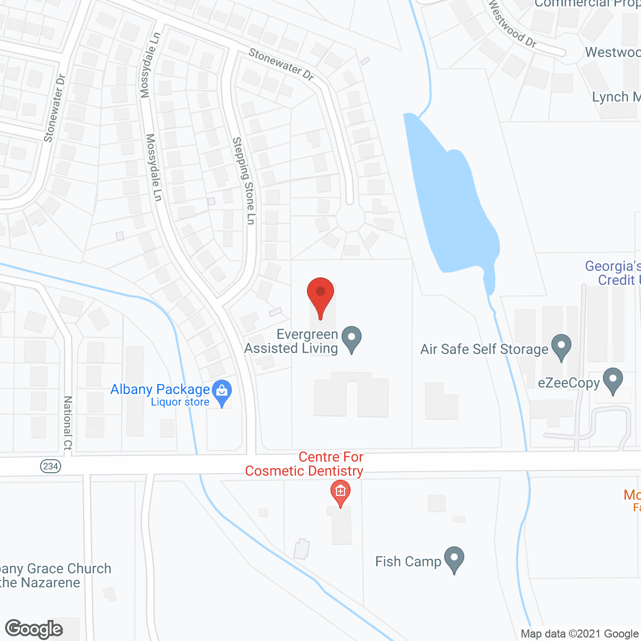 Century Pines and Evergreen Senior Living in google map
