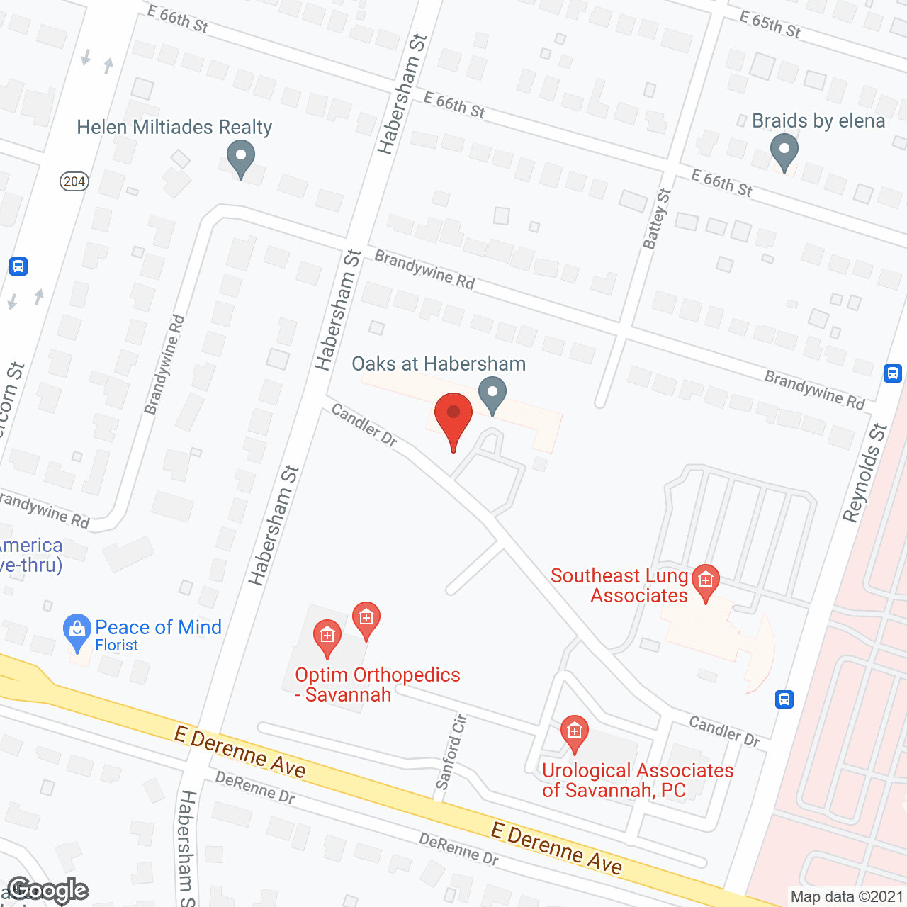 Oaks at Habersham in google map
