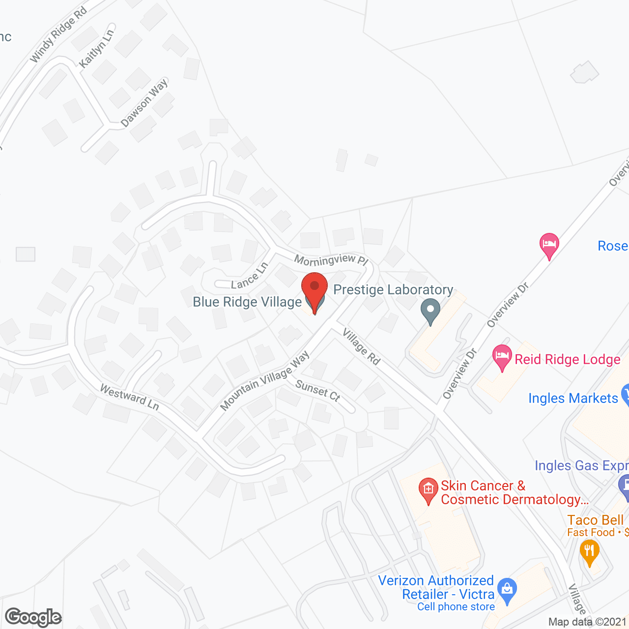 Blue Ridge Village in google map