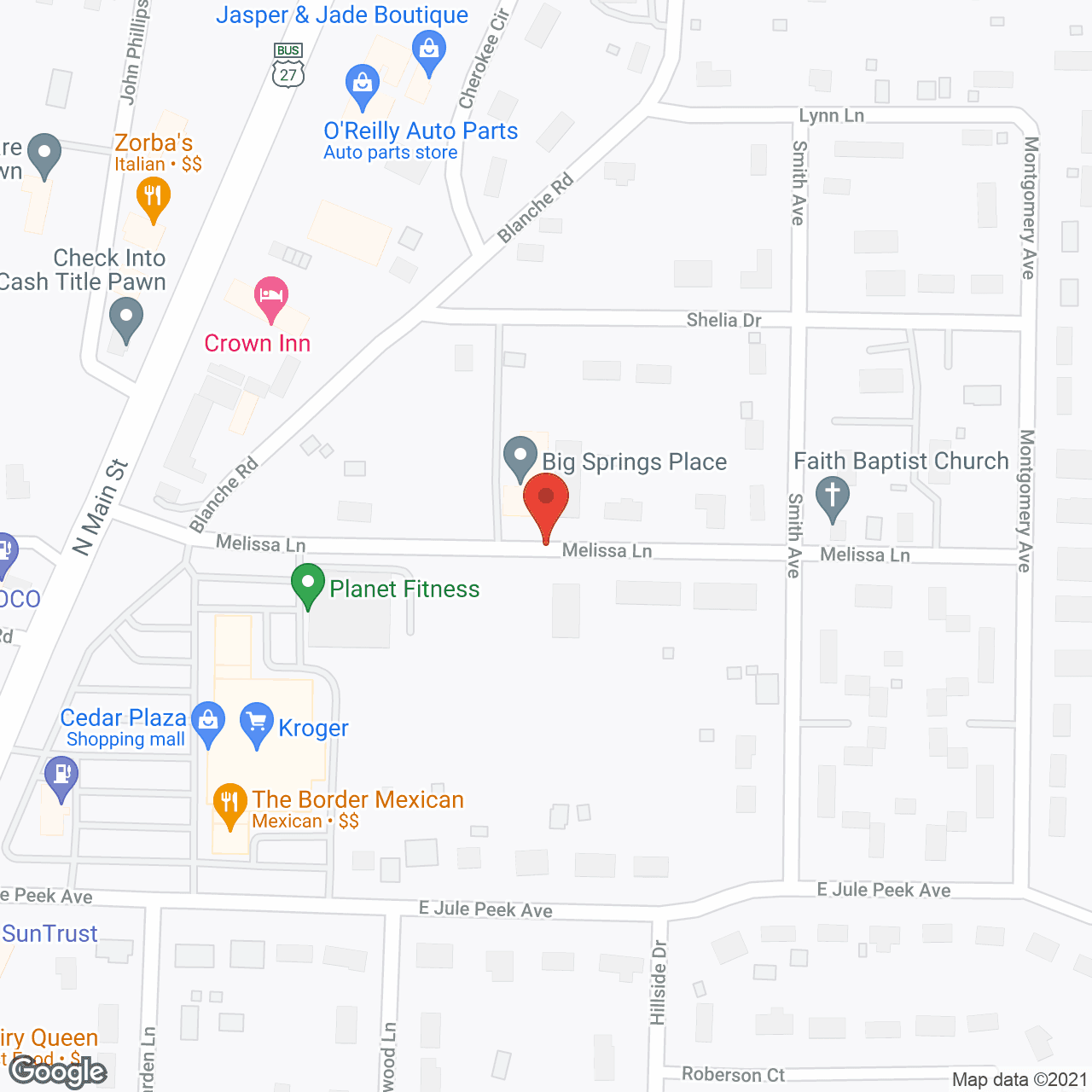 Big Springs Village in google map
