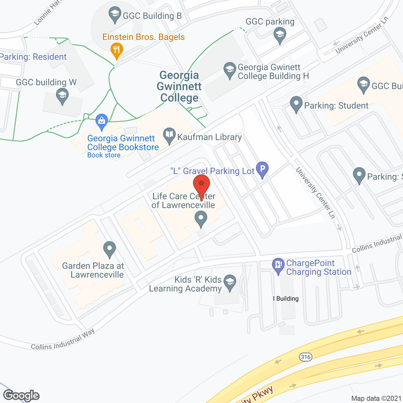 Life Care Ctr of Lawrenceville in google map