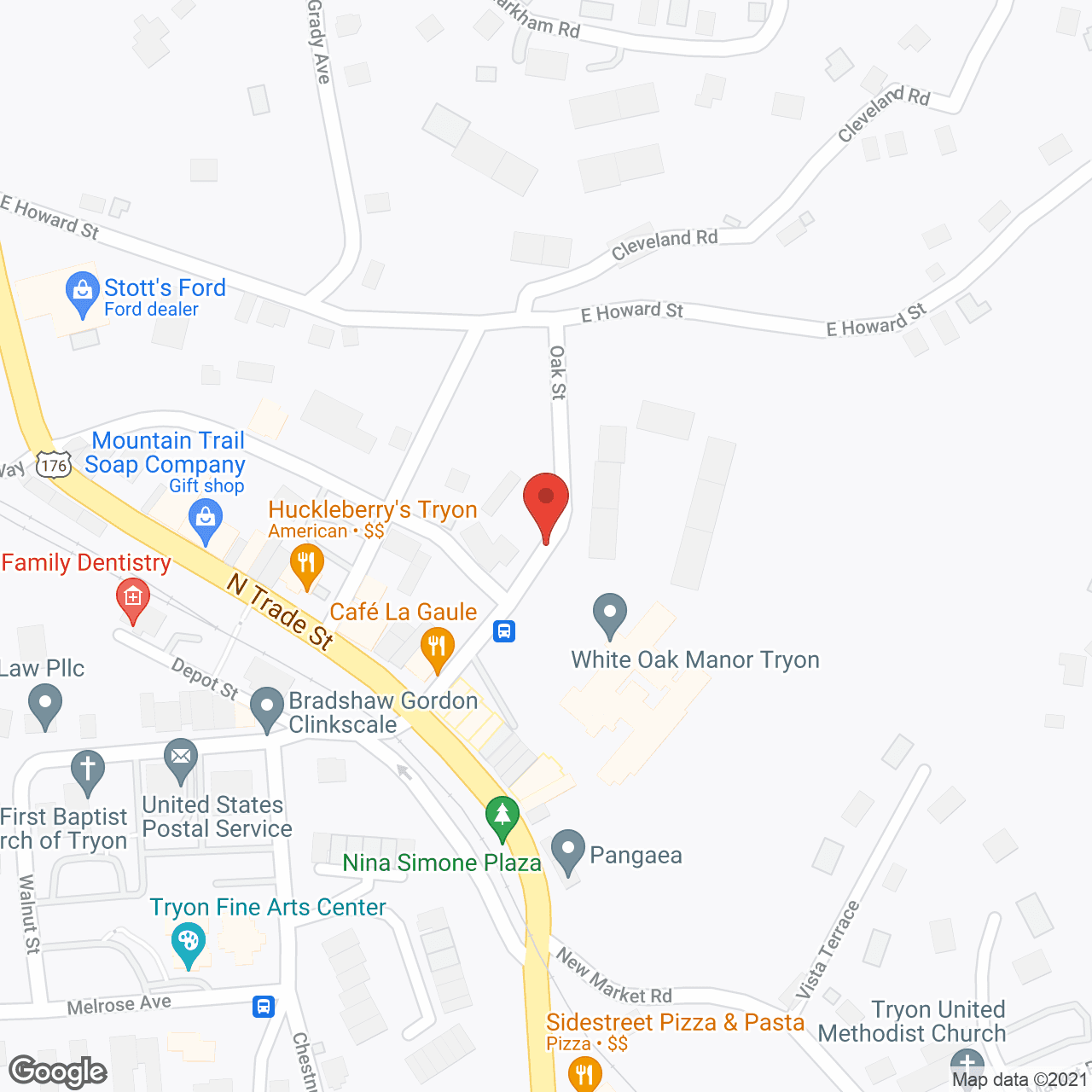 White Oak Village in google map