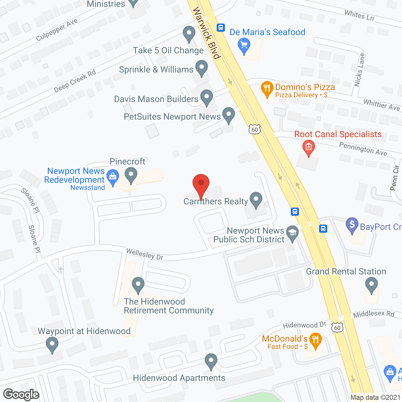 Wellesley Commons in google map