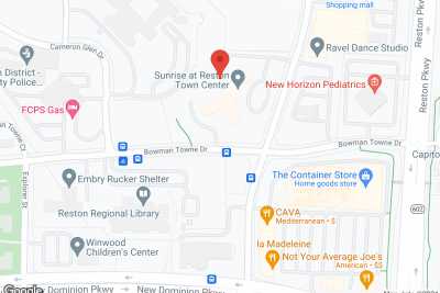 Sunrise of Reston Town Center in google map