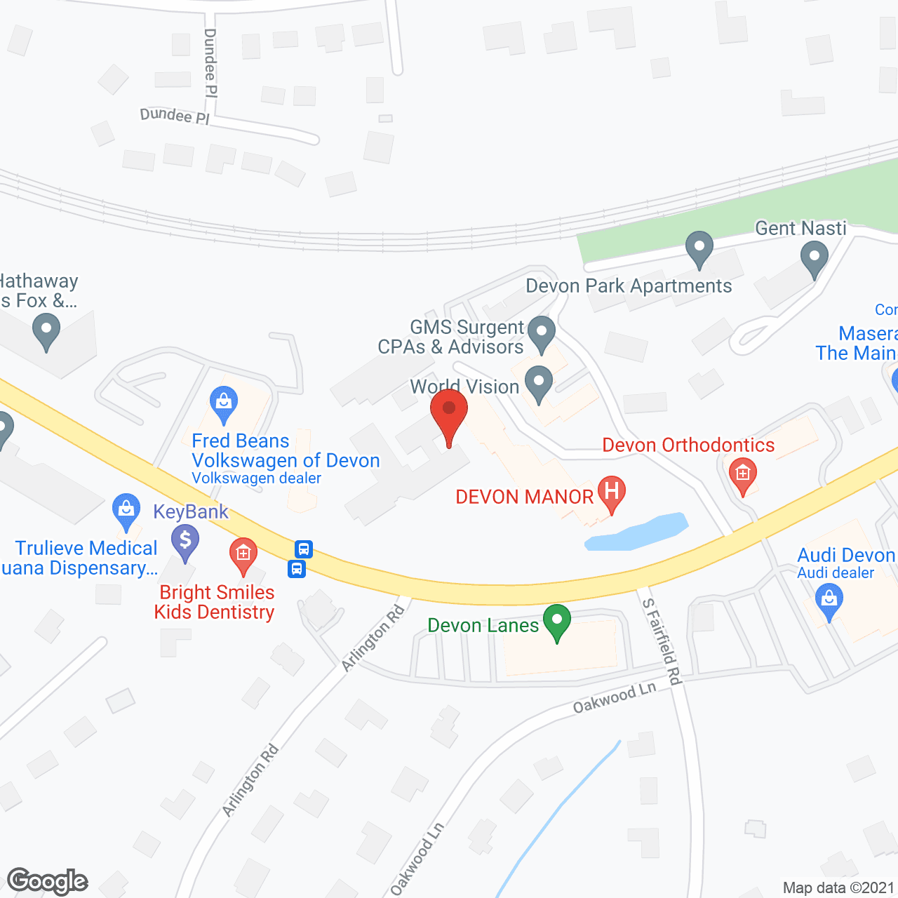 Devon Manor in google map