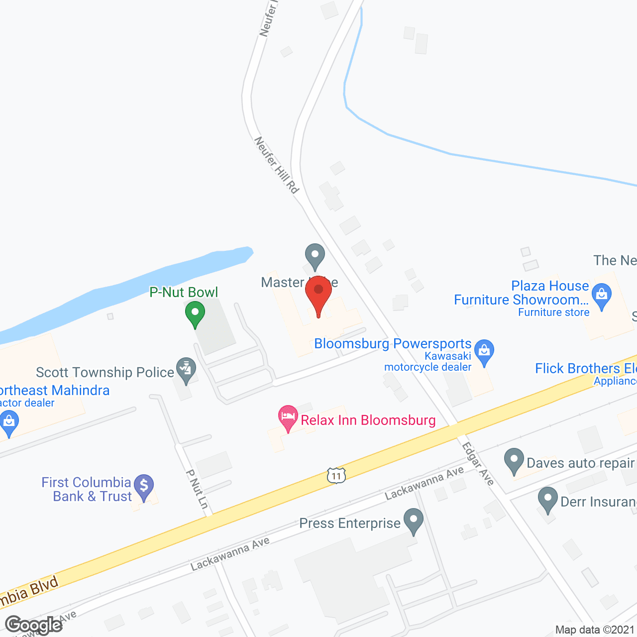 Brookdale Bloomsburg in google map