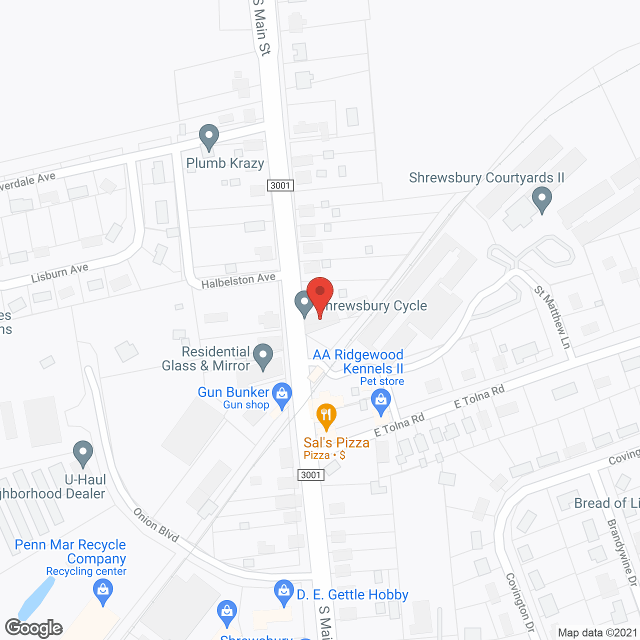 Shrewsbury Courtyards Assoc in google map