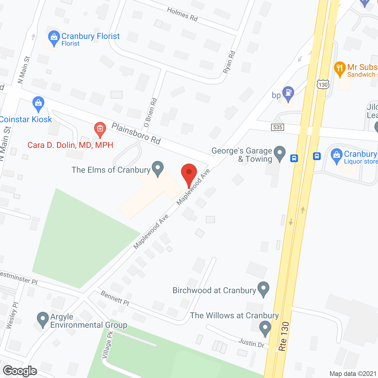 Elms of Cranbury in google map