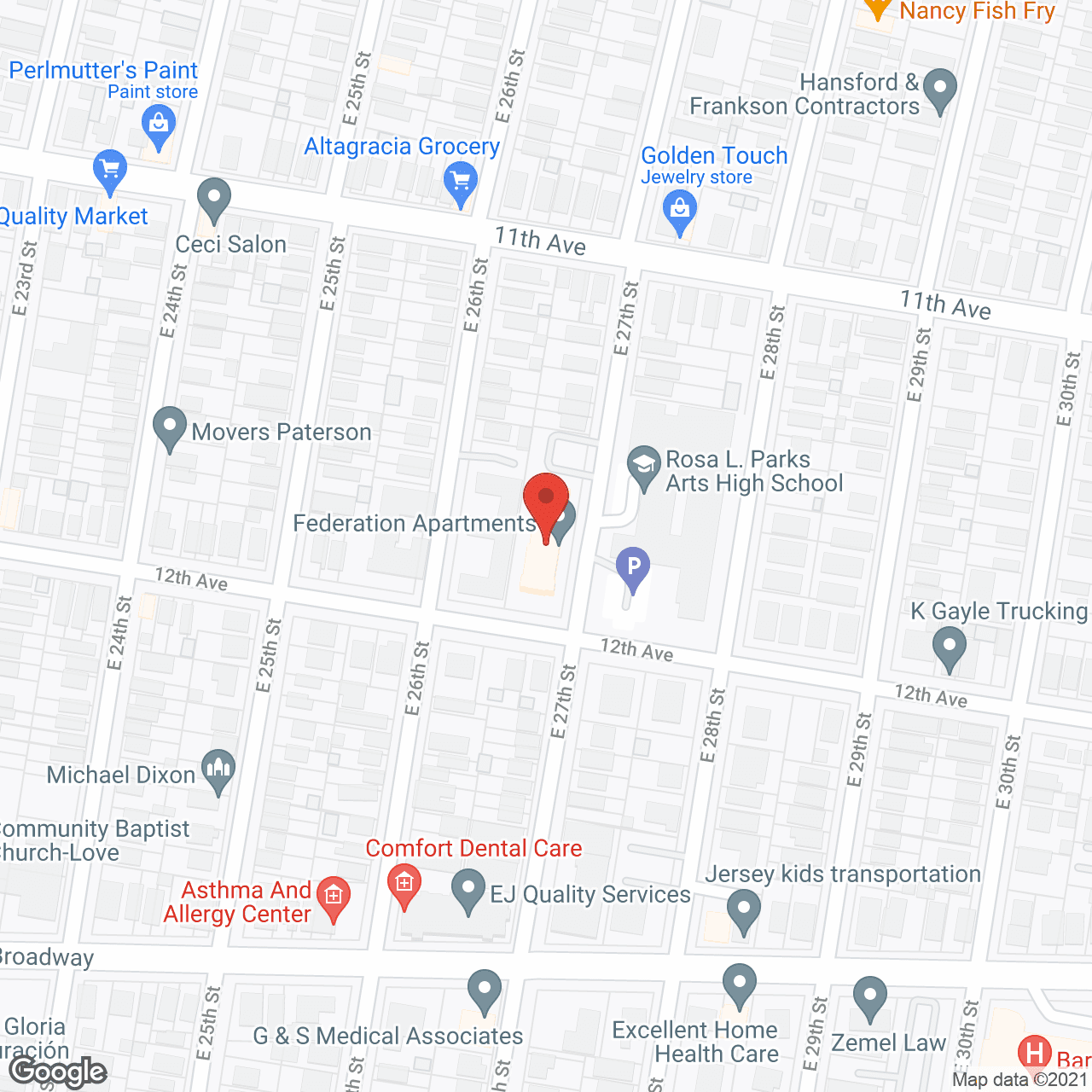 Federation Apartments in google map