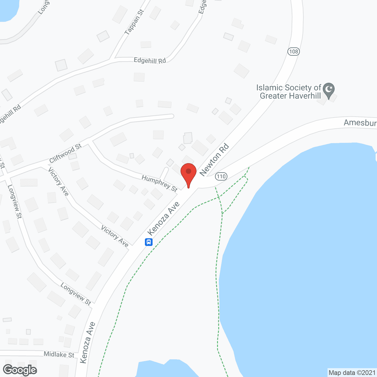 Benchmark at Haverhill Crossings in google map