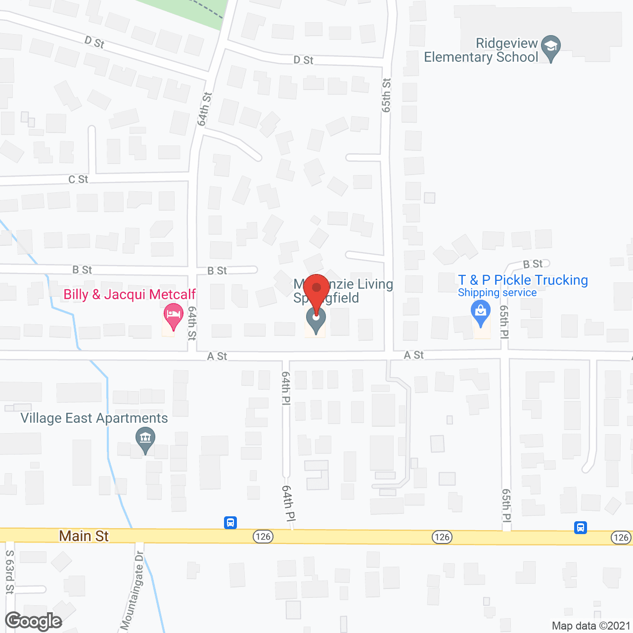 Thurston Living Center in google map