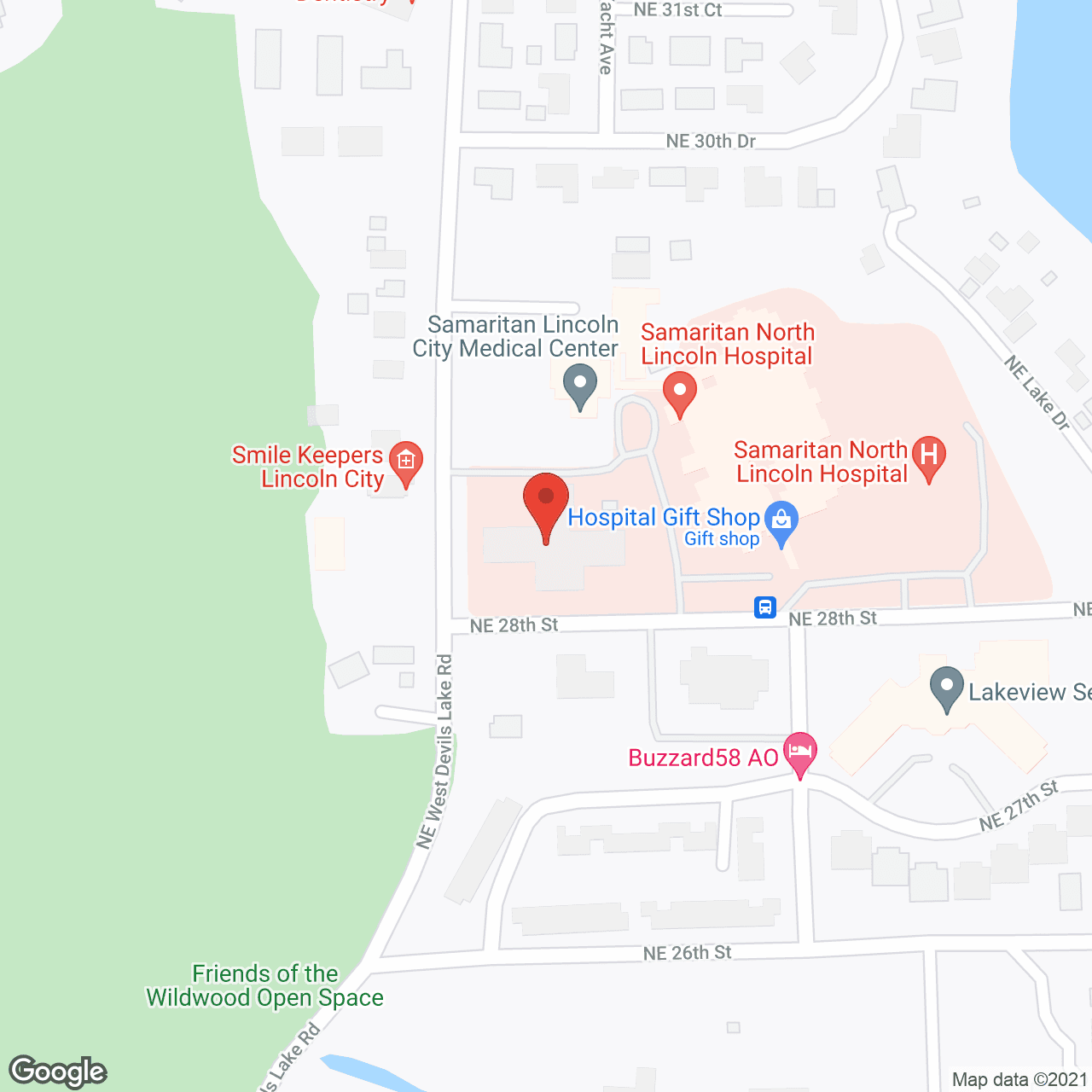 Lincoln City Health and Rehab in google map
